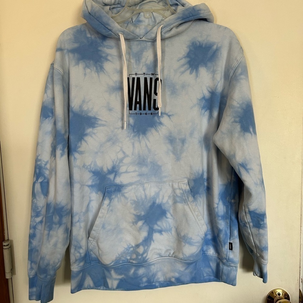 Vans blue and white tie dye pullover hoodie size small